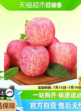 脆甜正宗烟台红富士75mm苹果水果2.25kg*1箱新鲜栖霞当季现季整箱