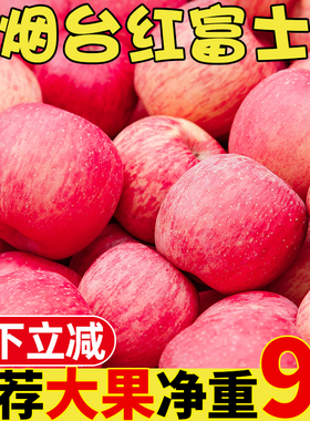 烟台红富士苹果10斤水果新鲜整箱当季栖霞丑平萍果一级脆甜包邮