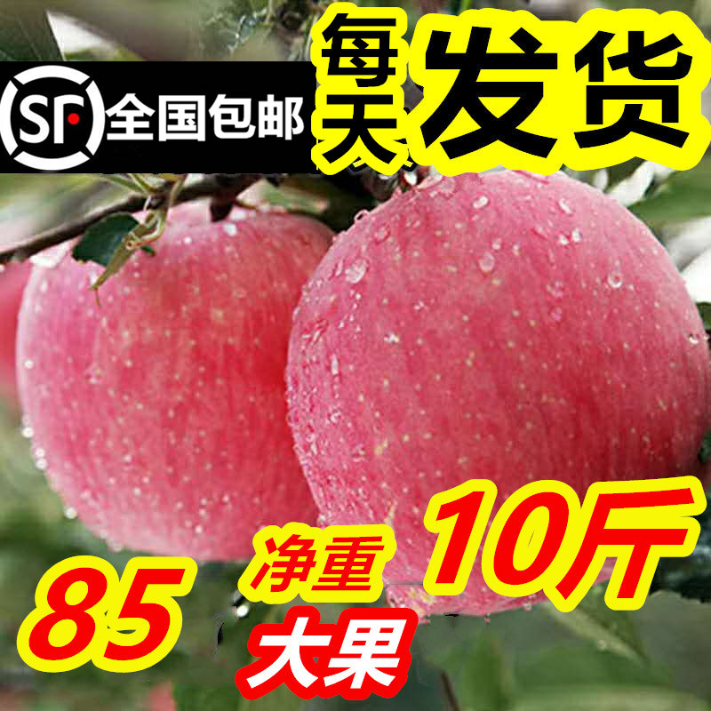 新鲜烟台栖霞红富士苹果水果条纹脆甜10斤85当季山东萍果吃的