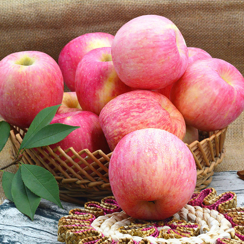 苹果水果脆甜新鲜山东烟台栖霞红富士不打蜡孕妇好吃的10斤包邮