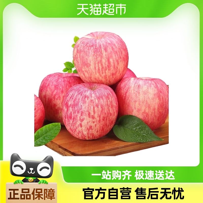 脆甜正宗烟台红富士75mm苹果水果2.25kg*1箱新鲜栖霞当季现季整箱