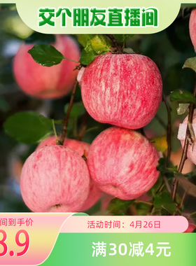 【交个朋友直播间】新鲜水果10斤装陕西洛川红富士苹果坏果包赔
