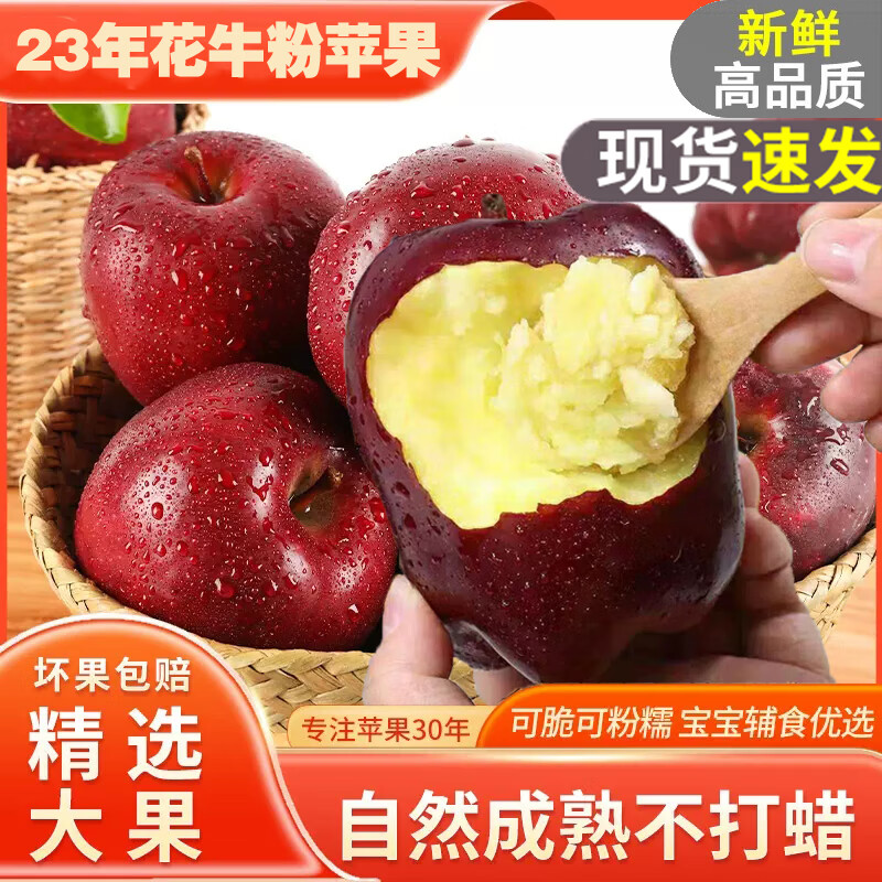 顺丰甘肃天水花牛苹果5/9斤新鲜孕妇水果当季整箱红果蛇应粉面刮