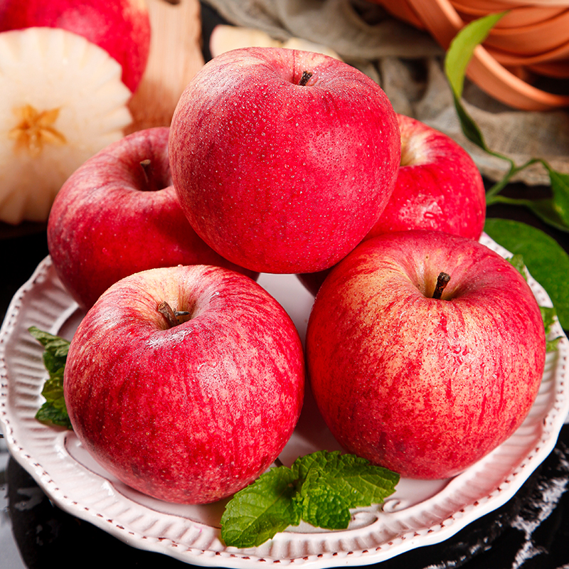甘肃庆阳红富士苹果4.5斤水果新鲜当季整箱糖心脆甜甘肃丑红苹果