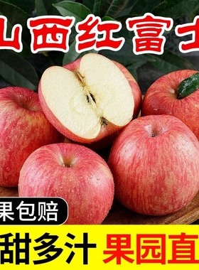 山西富士苹果当季新鲜水果现摘现发脆甜多汁整箱批发包邮