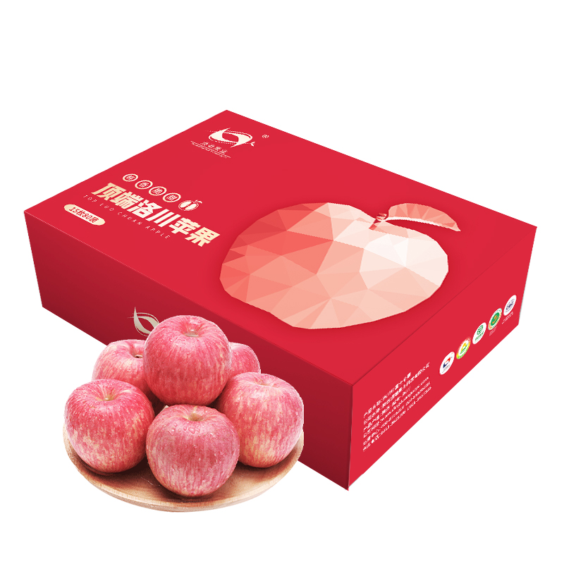 洛川苹果水果新鲜陕西当季15枚礼盒装红富士苹果顺丰包邮