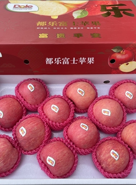 顺丰dole都乐山东红富士苹果8斤礼盒装 甜脆多汁新鲜水果新货包邮