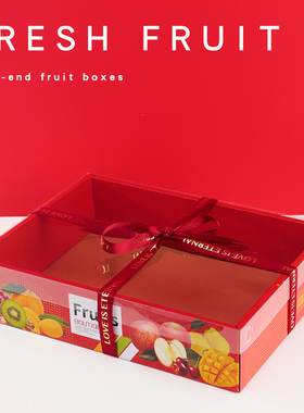通用水果礼盒透明盖10斤装高档礼品盒橙子苹果混搭水果空盒子定