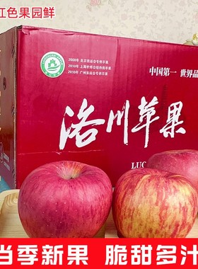【顺丰包邮】洛川苹果24颗礼盒装陕西正宗红富士当季新鲜水果脆甜