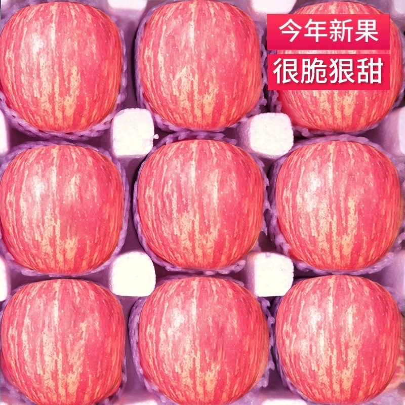 正宗陕西洛川苹果新鲜水果当季整箱一级红富士苹果脆甜大果包邮