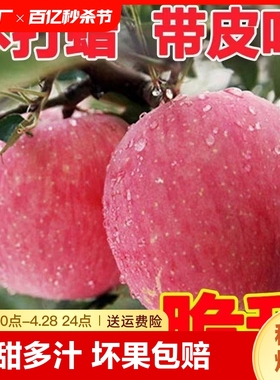 陕西当季水果红富士新鲜苹果冰糖心丑苹果整箱5斤批发大果一级