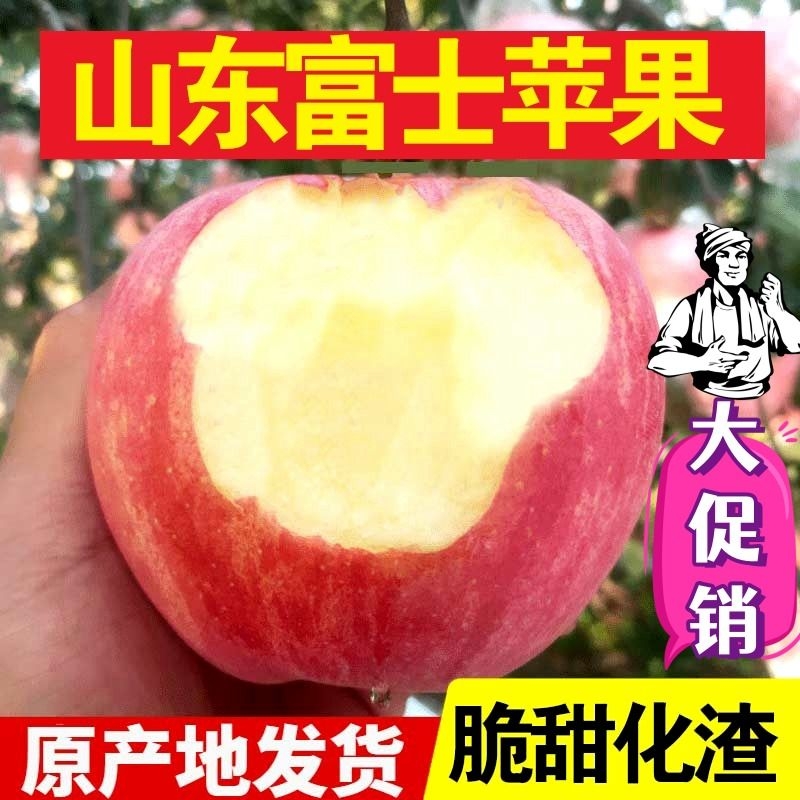 新鲜水果山东红富士苹果整箱精选大果脆甜苹果圣诞平安果