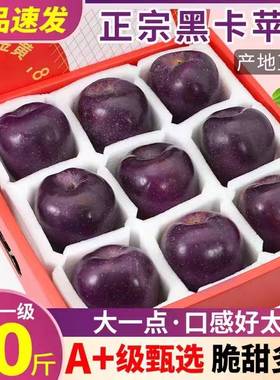 云南邵通黑卡苹果黑钻苹果黑色纯甜苹果当季新鲜孕妇水果整箱大果