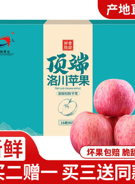 陕西洛川苹果延安新鲜红富士水果16枚大果精美包装整箱顺丰包邮