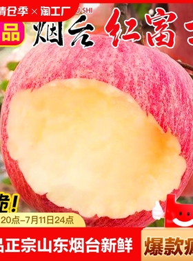 正宗山东烟台红富士苹果水果新鲜脆甜10斤冰糖心苹果丑自然大果