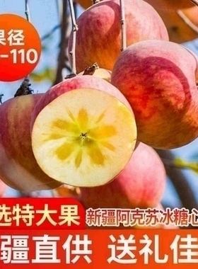 新疆阿克苏冰糖心苹果大果水果新鲜当季整箱丑萍果10斤甜