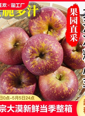 正宗大漠冰糖心苹果新鲜当季整箱水果9斤孕妇红富士丑苹果平果10