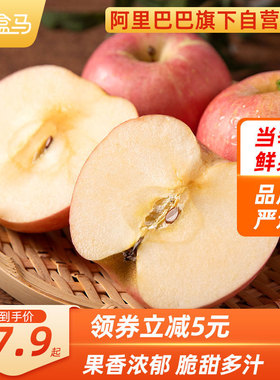 盒马山东红富士苹果3/5/8斤装单果80mm+中大果时令新鲜水果脆甜