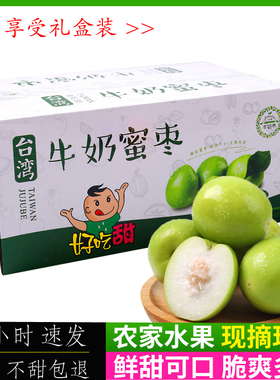 台湾贵妃牛奶枣5斤新鲜现摘脆甜青枣当季水果苹果枣【顺丰包邮】