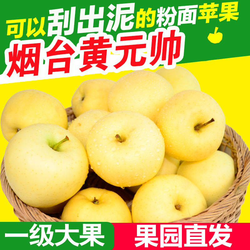 黄元帅苹果新鲜水果烟台苹果黄金帅粉面黄苹果5红富士黄香蕉10斤