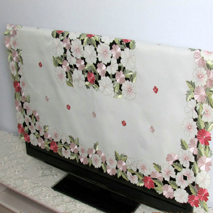 平板电视罩液晶电视机套镂空蔷薇绣贡缎盖布32寸42寸48寸70寸55寸