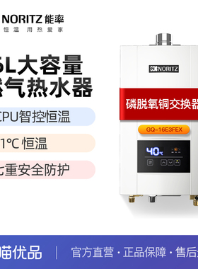 能率燃气热水器16升CPU智能控制系统精控恒温GQ-16E3FEX天然气