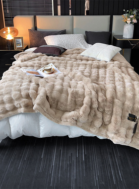 仿皮草毛毯艺术毯秋冬季加厚毛毛毯沙发卧室皮草毯子北欧保暖神器