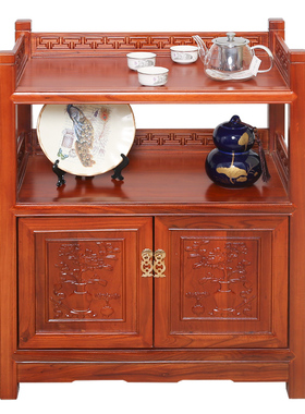 茶水柜小型茶柜实木置物柜厨房储物柜酒柜中式餐边柜茶桌边柜