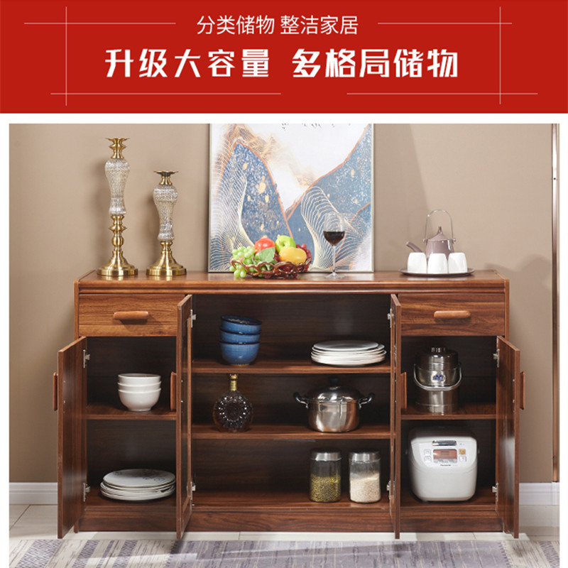 新品中式餐边柜大容量实木色茶水酒柜简约现代储物置物架厨房碗橱