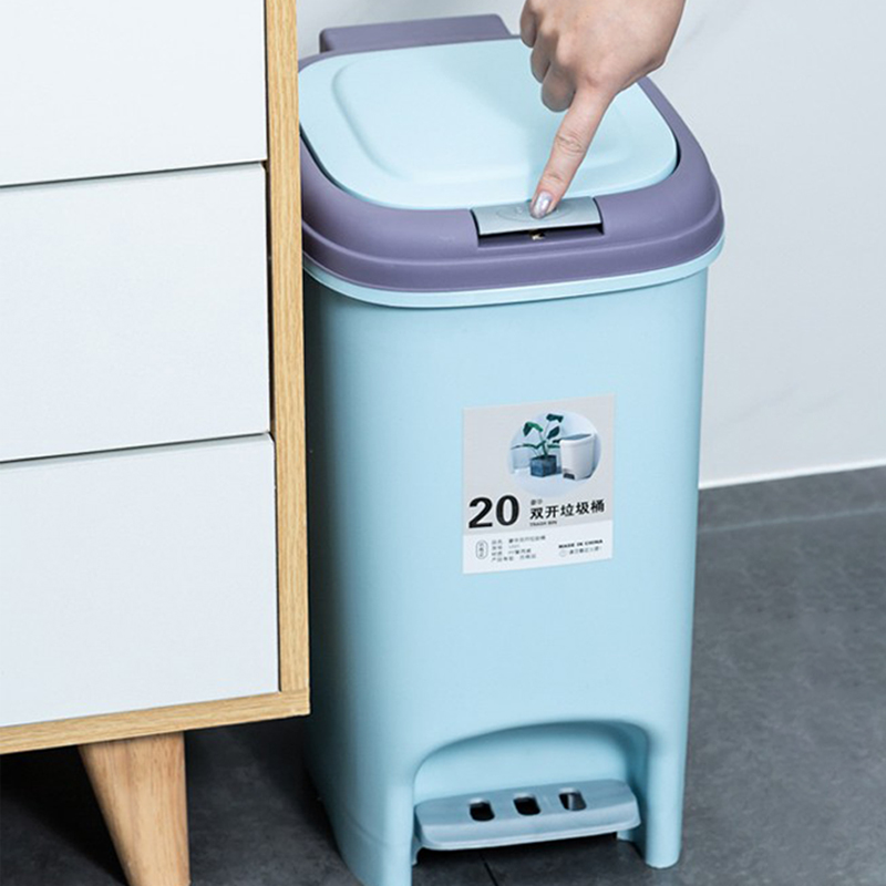 垃圾桶脚踏防臭新中式高颜值厨房长方形现代宿舍室内翻盖新款洋气
