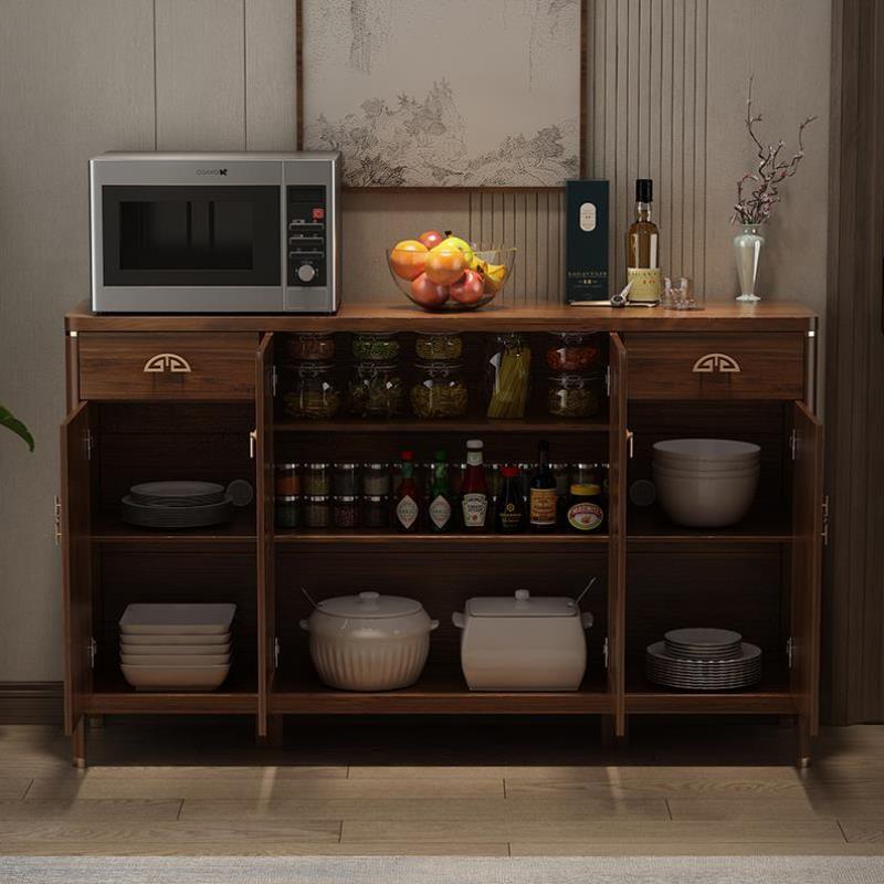 柜客厅中式厨房靠墙家用茶水储物柜餐边新色实木一体酒柜碗柜柜子