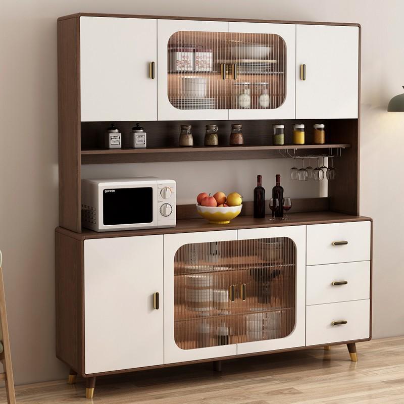 实木餐边柜新中式酒柜北欧现代简约一体靠墙厨房碗柜客厅置物柜