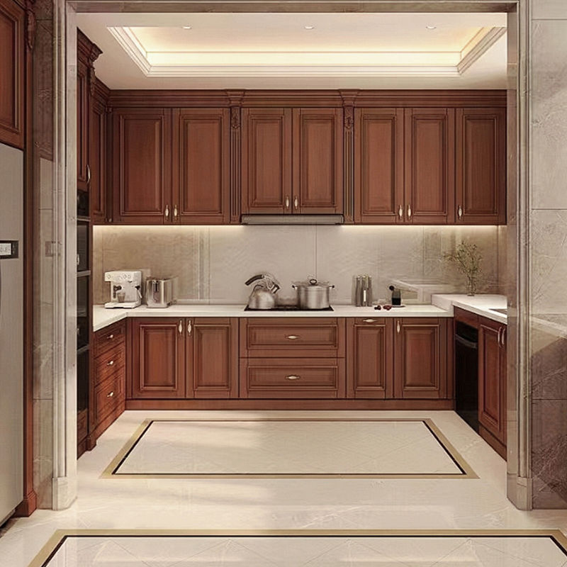 沪木坊美式整体橱柜定制欧式新中式厨房装修别墅全屋设计实木门板