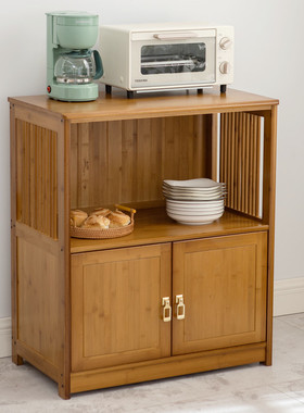 厨房置物架多功能收纳柜简单中式餐边柜碗盘储物橱柜实木茶水柜子
