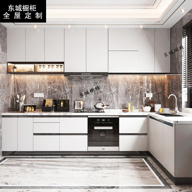 直销新品上海整体厨房橱柜s定做PET爱格新中式现代简北欧岩板全屋
