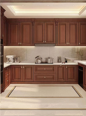 沪木坊美式整体橱柜定制欧式新中式厨房装修别墅全屋设计实木门板