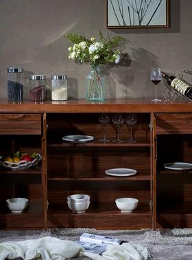 餐边柜实木茶柜酒柜家用储物柜简约现代中式客厅碗柜厨房边备餐柜
