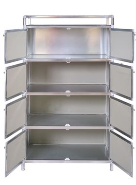 不锈钢储物柜中式简易碗柜橱柜厨房阳台铝合金柜子餐边柜加厚代发