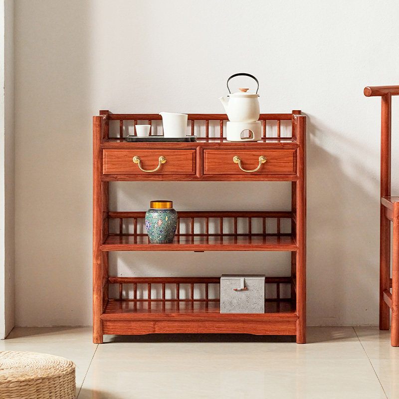 花梨木茶水柜中式储物柜实木靠墙边几柜红木小茶柜刺猬紫檀餐边柜