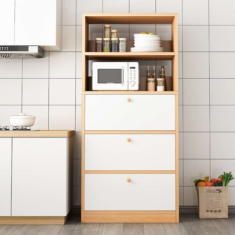 放杯子的小柜子新中式茶柜置物架小型碗柜家用厨房多功能木多层