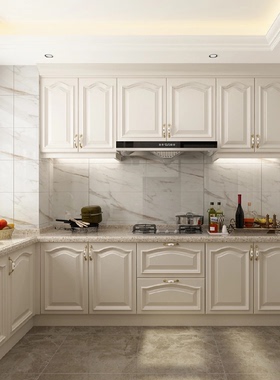 沪木坊整体厨房橱柜定制石英石台面美式欧式新中式纯实木全屋装修