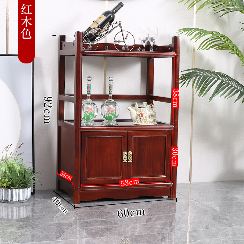 新款新中式茶水柜小型实木茶叶柜茶桌边柜客厅储物厨房置物收纳茶