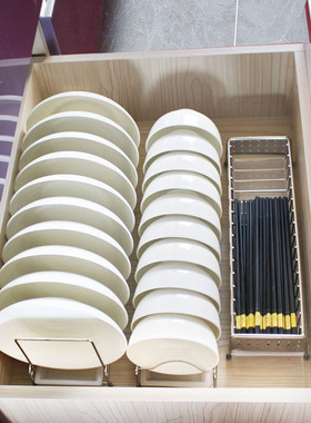 304不锈钢碗碟架组合抽屉内碗盘收纳整理置物架沥水单层中式碗架