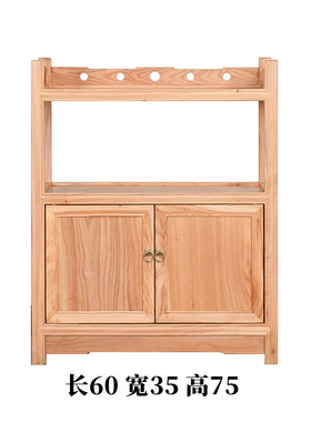 新款新中式老榆木餐边柜实木厨房置物柜橱柜现代客厅玄关柜酒柜收