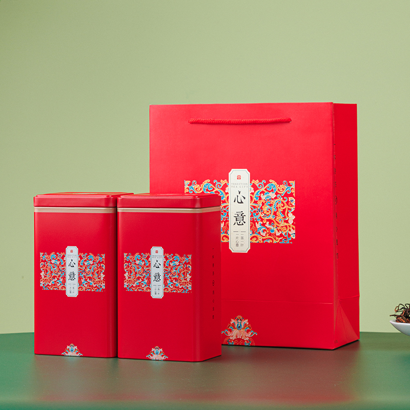 茶叶罐包装盒大方罐铁罐红茶密封罐 一斤装茶叶盒简易绿茶礼盒