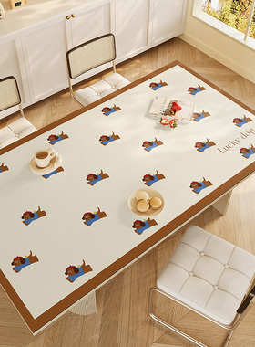 餐桌垫防油防水长方形桌布家用防烫耐高温桌面保护垫高级感桌垫