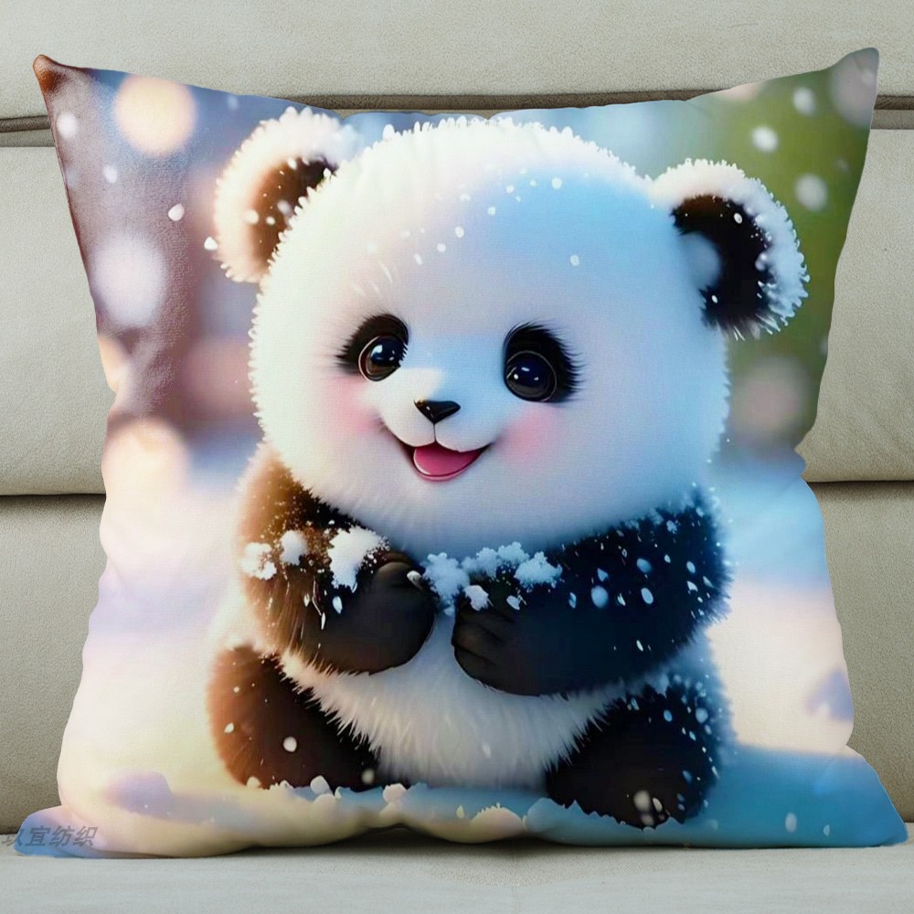 可爱卡通熊猫小奶狗抱枕客厅沙发卧室靠枕汽车抱枕可拆洗枕头枕套