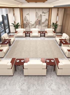 贵宾接待厅沙发会议室商务沙发办公室会客室大会堂单人位茶几组合