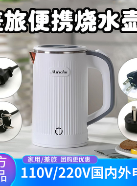 日本便携式烧水壶旅行电热水壶小型一体开水壶美国出口小家电110v