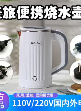 日本便携式烧水壶旅行电热水壶小型一体开水壶美国出口小家电110v